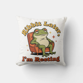 Almofada Funny Retro Frog Square Throw Pillow