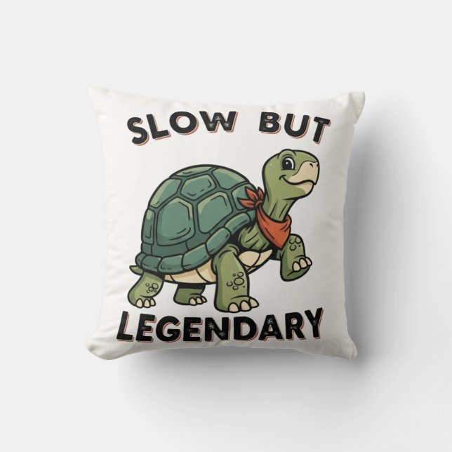 Almofada Funny Retro Turtle Square Throw Pillow (Frente)