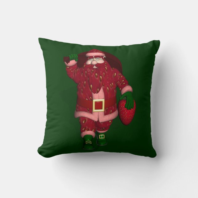 Almofada Funny Santa Claus Strawberry Farmer (Frente)