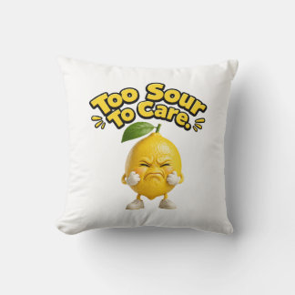 Almofada Funny Sour Lemon Throw Pillow | Cute Angry Lemon C