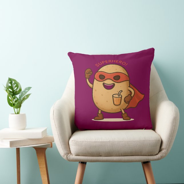 Almofada Funny Superhero Potato Cartoon Graphic Throw Pillo (Cadeira)