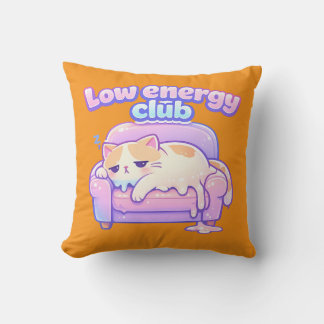 Almofada Funny Tired Cute Cat Melting on Chair Throw Pillow