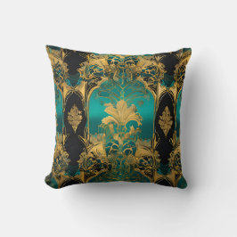 Almofada Fusão Damask: Vitoriano Encontra Cyberpunk