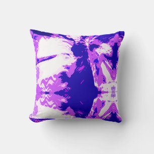 Almofada Fuschia Abstrato de Flor Branco Roxo-Design