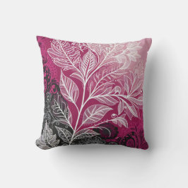 Almofada Fuschia Elegante, Branca, Cinza E Efeito Lace Pret