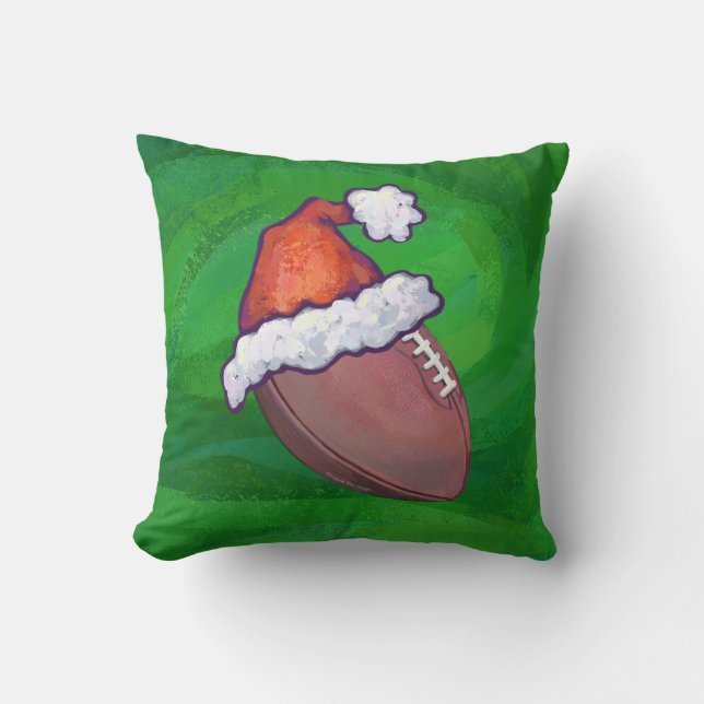 Almofada Futebol de Santa Hat em Verde (Frente)