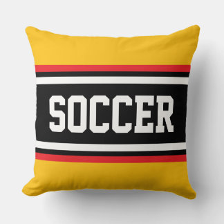 Almofada FUTEBOL Listras Amarelo Laranja Vermelho Preto Bra