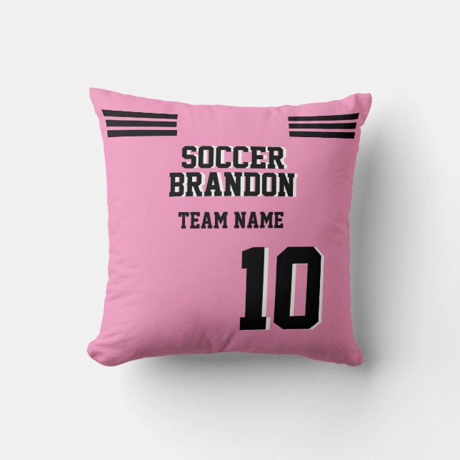 Almofada Futebol rosa-travesseiro decorativo personalizado (Frente)