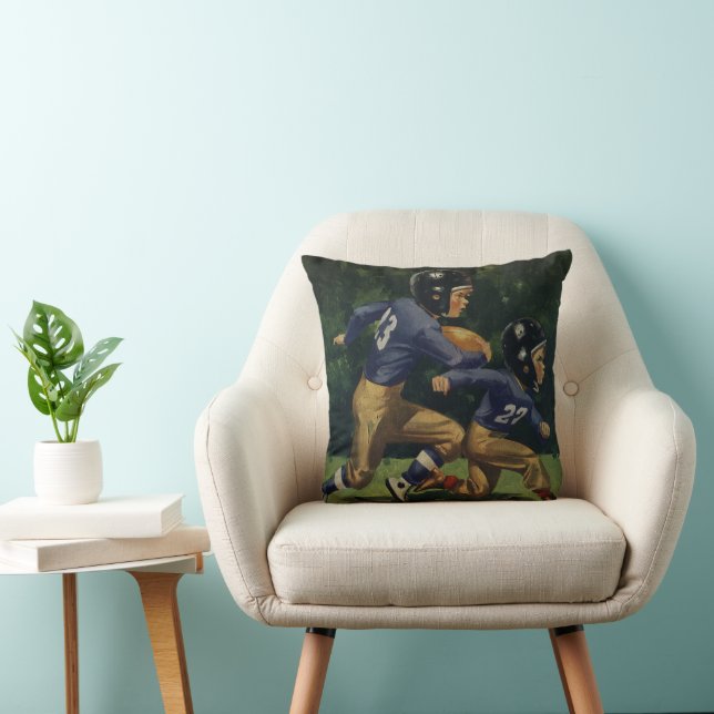 Almofada Futebol Vintage, Crianças, Rapazes Jogando Esporte (Cadeira)