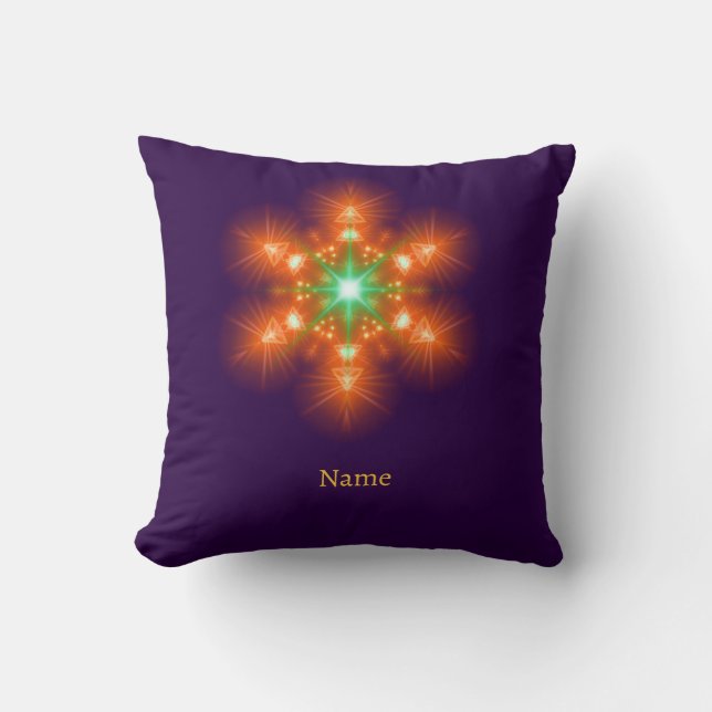 Almofada Futuristic Neon Glow Flower Graphic (Frente)