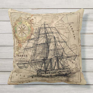 Almofada Fuzileiro naval náutico da vela antiga do navio d