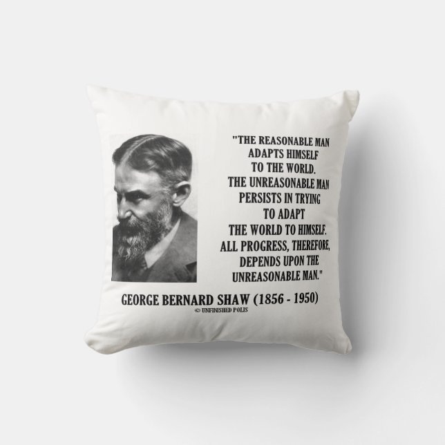 Almofada G. B. Shaw O Progresso Depende do Homem Irracional (Frente)