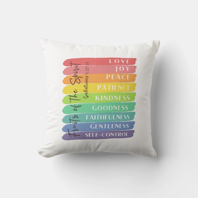 Almofada Galatianos 5:22-23 Fruta do Espírito (Frente)