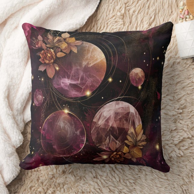 Almofada Galáxia Mística Cristal Planeta Roxo Espaço (Cobertor)