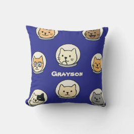 Almofada Galaxy Cat Head Pillow With Name For Cat Lovers