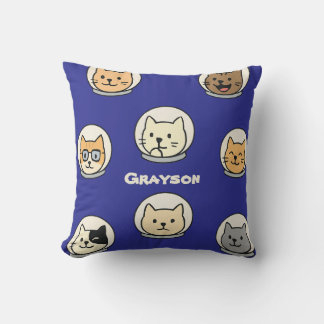 Almofada Galaxy Cat Head Pillow With Name For Cat Lovers