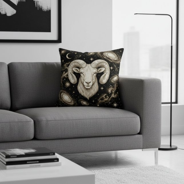 Almofada Galaxy Home Decor Aries Zodiac Celestial (Criador carregado)