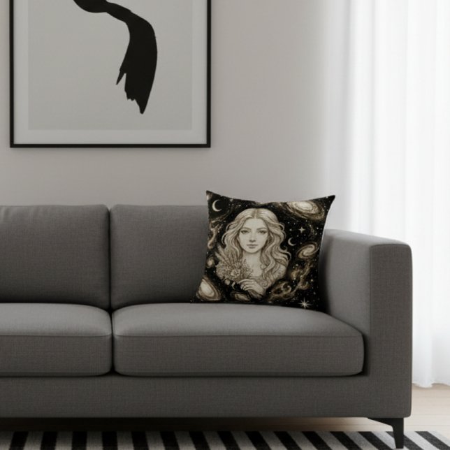 Almofada Galaxy Home Decor Virgo Zodiac Celestial (Criador carregado)
