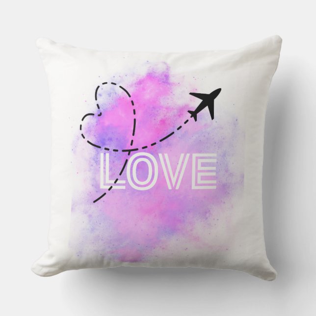 Almofada "Galaxy Love Airplane Travesseiro" (Frente)