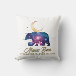 Almofada Galaxy Mama Bear & Cubs Moon Silhouette