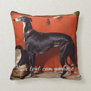 Almofada Galgo preto & branco bonito