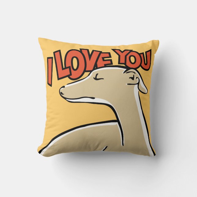 Almofada Galgo stylisé “I bobina You " (Frente)