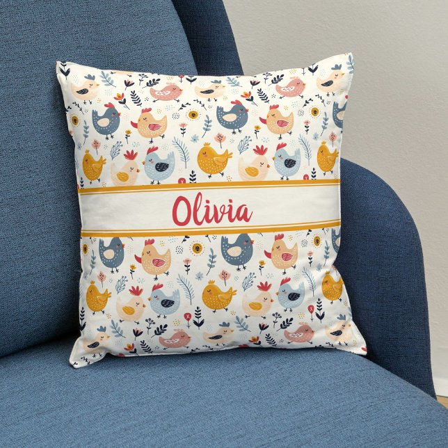 Almofada Galinhas bonitas na Fazenda personalizadas (Criador carregado)