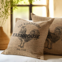 Galo de Casa de Fazenda com Nome de Família Vintag