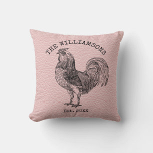 Almofada Galo de Fazenda Nome de Família Antigo Vintage Rús