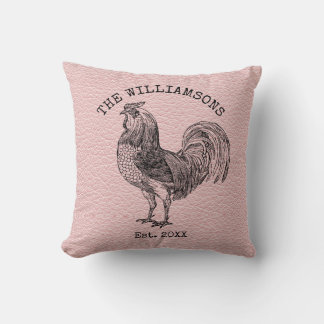 Almofada Galo de Fazenda Nome de Família Antigo Vintage Rús