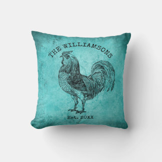 Almofada Galo de Fazenda Nome de Família Antigo Vintage Rús