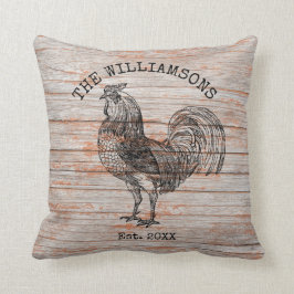 Almofada Galo de Fazenda Nome de Família Antigo Vintage Rús