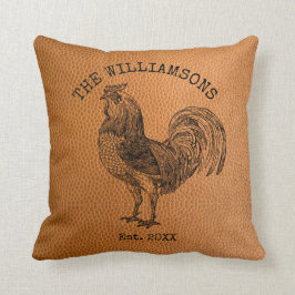 Almofada Galo de Fazenda Nome de Família Antigo Vintage Rús