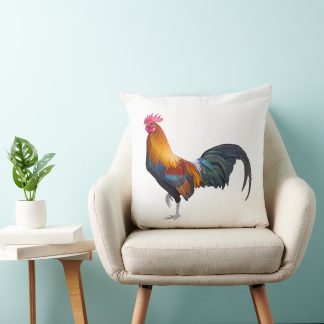 Almofada Galo de fazenda rustica de cor vibrante (Cadeira)