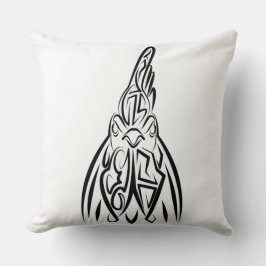Almofada Galo Tribal Preto e Branco
