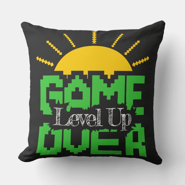 Almofada Game Over: Revive Old Games, Level Up Your Game (Frente)