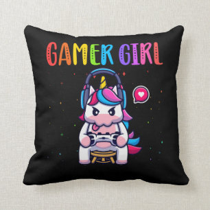 Almofada Gamer Girl Unicorn Game Cut Video Game Game Game G