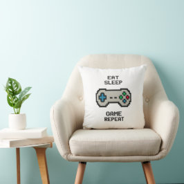 Almofada Gaming Throw Pillow – Pixel Art Gamer Room Decor