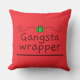 Almofada Gangsta Wrapper Holiday Throw Pillow