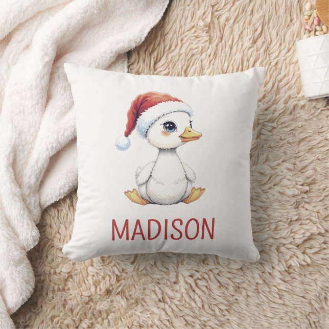 Almofada Ganso Pato de Natal Personalizado em Aquarela (Cobertor)