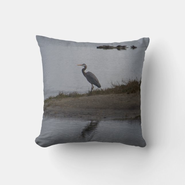 Almofada Garça-real de grande azul (Frente)