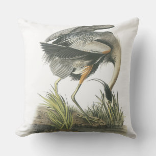 Almofada Garça-real de grande azul por Audubon
