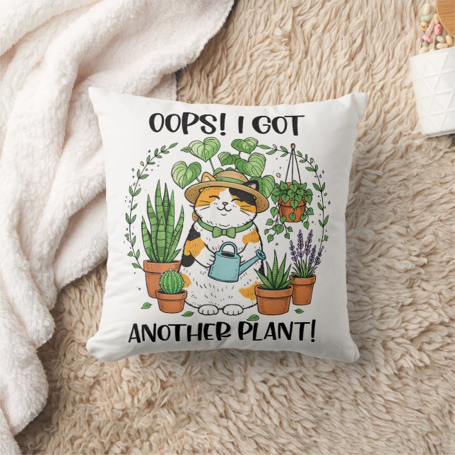 Almofada Gardening Planting Cat Oops I Got Another Plant (Cobertor)