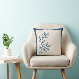 Almofada Gardens Syracuse Minimalist Blue Leaf Cushion