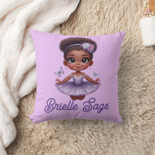 Almofada Garota Ballerina Púrpura e doce afro