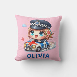 Almofada Garota Bonita da Polícia Britânica Dirigindo Carro