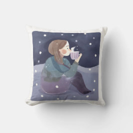 Almofada Garota Cachorosa com Travesseiro decorativo de águ