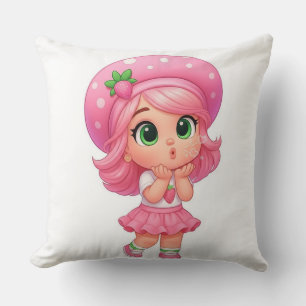 Almofada Garota Chibi Kawaii de Morango