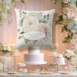 Almofada Garota de Jardim de Algodão Floral Rosa da Waterco