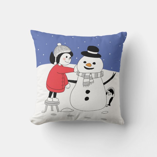 Almofada Garota de Natal e Cushion Snowman (Frente)
